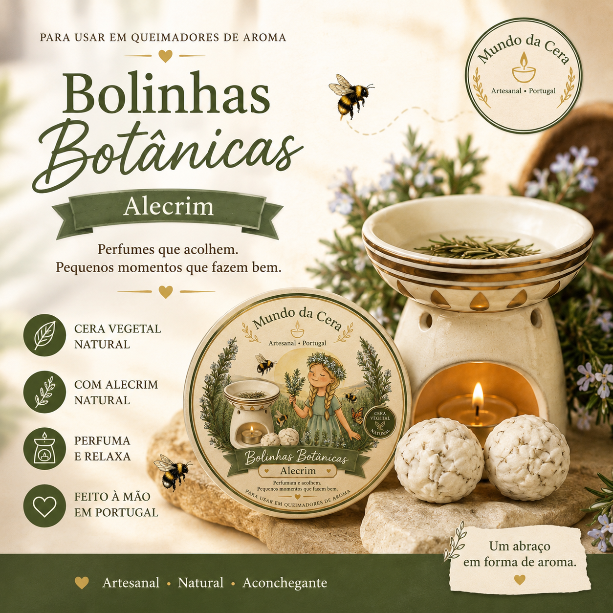 Bolinhas Botânicas - Alecrim - 4un